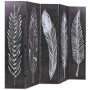 Falttrennwand 200x170 cm mit schwarzen und weißen Federn von vidaXL, Raumteiler - Ref: Foro24-245891, Preis: 133,56 €, Rabatt: %