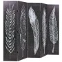 Folding divider screen 200x170 cm black and white feathers by vidaXL, Room dividers - Ref: Foro24-245891, Price: 130,28 €, Di...