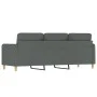 Sofá de 3 plazas de tela gris oscuro 180 cm by , Sofas - Ref: Foro24-359487, Price: 294,22 €, Discount: %