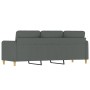 Sofá de 3 plazas de tela gris oscuro 180 cm by , Sofas - Ref: Foro24-359487, Price: 297,03 €, Discount: %