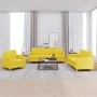 Juego de sofás con cojines 3 piezas tela amarillo claro de , Sofás - Ref: Foro24-3202059, Precio: 592,84 €, Descuento: %