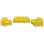 Sofa set with cushions 3 pieces light yellow fabric by , Sofas - Ref: Foro24-3202059, Price: 601,96 €, Discount: %