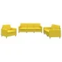 Sofa set with cushions 3 pieces light yellow fabric by , Sofas - Ref: Foro24-3202059, Price: 592,90 €, Discount: %