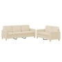 Sofa set with cushions 2 pieces cream fabric by , Sofas - Ref: Foro24-3202120, Price: 469,02 €, Discount: %