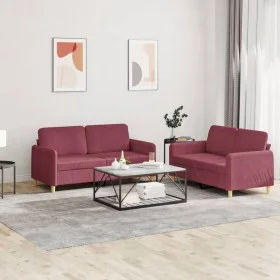 Set Sofas mit 2 Stück Kissen roter roter Stoff von , Sofas - Ref: Foro24-3202092, Preis: 402,02 €, Rabatt: %