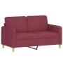 Two-piece sofa set with red wine fabric cushions. by , Sofas - Ref: Foro24-3202092, Price: 402,02 €, Discount: %