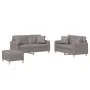 Three-piece sofa set with gray taupe fabric cushions by , Sofas - Ref: Foro24-3202117, Price: 484,31 €, Discount: %