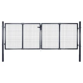 Gartengittertor aus grau verzinktem Stahl, 289 x 100 cm von vidaXL, Gartentore - Ref: Foro24-143363, Preis: 268,37 €, Rabatt: %