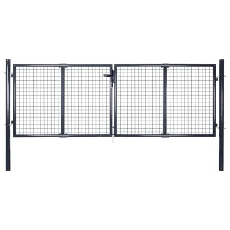 Garden mesh gate gray galvanized steel 289x100 cm by vidaXL, garden gates - Ref: Foro24-143363, Price: 232,77 €, Discount: %