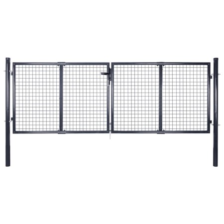 Puerta de malla de jardín acero galvanizado gris 289x100 cm de vidaXL, Puertas de jardín - Ref: Foro24-143363, Precio: 232,70...