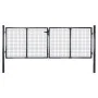 Garden mesh gate gray galvanized steel 289x100 cm by vidaXL, garden gates - Ref: Foro24-143363, Price: 232,77 €, Discount: %