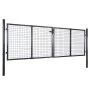 Garden mesh gate gray galvanized steel 289x100 cm by vidaXL, garden gates - Ref: Foro24-143363, Price: 232,77 €, Discount: %