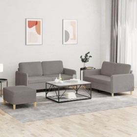 Three-piece sofa set with gray taupe fabric cushions by , Sofas - Ref: Foro24-3202101, Price: 468,21 €, Discount: %