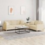 Sofa set with cushions 2 pieces cream fabric by , Sofas - Ref: Foro24-3202136, Price: 492,88 €, Discount: %