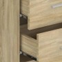 Cabecero de cama con mesitas madera contrachapada roble Sonoma