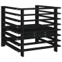 Garden armchairs, 2 units, solid black pine wood by , Modular outdoor sofas - Ref: Foro24-825629, Price: 143,98 €, Discount: %