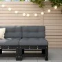 Sofá central de jardín madera maciza de pino negro de , Sofás modulares de exterior - Ref: Foro24-825615, Precio: 55,50 €, De...