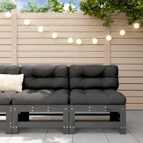 Garden center sofas 2 units solid gray pine wood by , Modular outdoor sofas - Ref: Foro24-825641, Price: 137,21 €, Discount: %