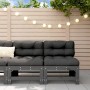 Garden center sofas 2 units solid gray pine wood by , Modular outdoor sofas - Ref: Foro24-825641, Price: 139,03 €, Discount: %