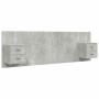 Cabecero de cama y mesitas madera contrachapada gris hormigón