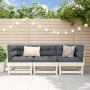 3-teiliges Gartenmöbel-Set massives Zirbenholz weiß von , Modulare Sofas für den Außenbereich - Ref: Foro24-825416, Preis: 16...