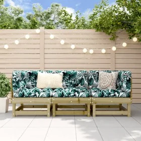 3-piece garden furniture set made of impregnated pine wood by , Modular outdoor sofas - Ref: Foro24-825421, Price: 151,07 €, ...