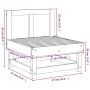 Central garden sofa made of solid Douglas wood by , Modular outdoor sofas - Ref: Foro24-825378, Price: 55,20 €, Discount: %