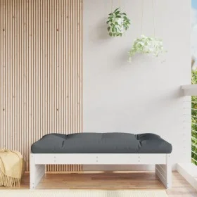 Gartenhocker aus massivem Kiefernholz weiß 120x80 cm von , Modulare Sofas für den Außenbereich - Ref: Foro24-825752, Preis: 1...