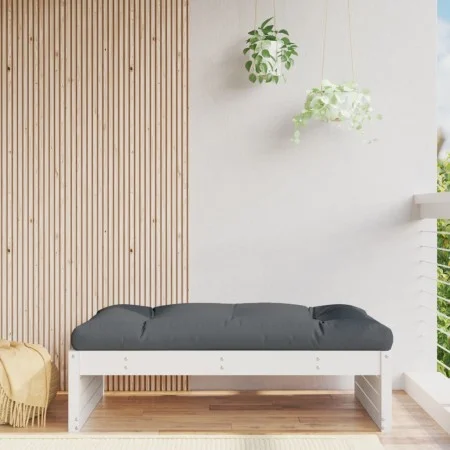 Gartenhocker aus massivem Kiefernholz weiß 120x80 cm von , Modulare Sofas für den Außenbereich - Ref: Foro24-825752, Preis: 1...