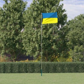Mástil y bandera de Ucrania aluminio 5,55 m