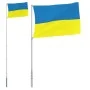 Ukraine flagpole and flag, aluminum, 5.55 m by , Flags and windsocks - Ref: Foro24-3210074, Price: 51,40 €, Discount: %
