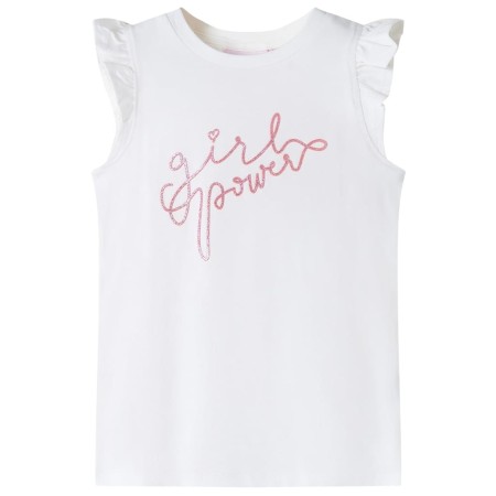 Camiseta infantil de manga volante crudo 140 de , Camisetas para niños - Ref: Foro24-11323, Precio: 8,28 €