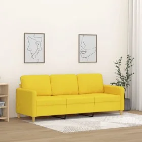 3-seater light yellow fabric sofa, 180 cm by , Sofas - Ref: Foro24-359491, Price: 270,11 €, Discount: %