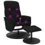 Black velvet massage recliner chair with footrest by , Armchairs - Ref: Foro24-356702, Price: 189,84 €, Discount: %