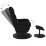 Black velvet massage recliner chair with footrest by , Armchairs - Ref: Foro24-356702, Price: 189,84 €, Discount: %