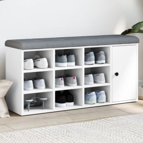 Engineered wood white shoemaker bench 102x32x50 cm by , Benches for halls and storage - Ref: Foro24-835089, Price: 93,80 €, D...
