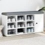 Engineered wood white shoemaker bench 102x32x50 cm by , Benches for halls and storage - Ref: Foro24-835089, Price: 92,26 €, D...