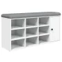 Engineered wood white shoemaker bench 102x32x50 cm by , Benches for halls and storage - Ref: Foro24-835089, Price: 92,26 €, D...