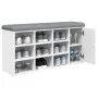 Engineered wood white shoemaker bench 102x32x50 cm by , Benches for halls and storage - Ref: Foro24-835089, Price: 92,26 €, D...