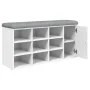 Engineered wood white shoemaker bench 102x32x50 cm by , Benches for halls and storage - Ref: Foro24-835089, Price: 92,26 €, D...
