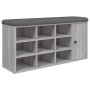 Sonoma gray engineered wood shoe bench 102x32x50 cm by , Benches for halls and storage - Ref: Foro24-835094, Price: 112,12 €,...