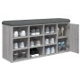 Sonoma gray engineered wood shoe bench 102x32x50 cm by , Benches for halls and storage - Ref: Foro24-835094, Price: 112,12 €,...