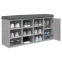 Sonoma gray engineered wood shoe bench 102x32x50 cm by , Benches for halls and storage - Ref: Foro24-835094, Price: 110,03 €,...