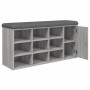 Sonoma gray engineered wood shoe bench 102x32x50 cm by , Benches for halls and storage - Ref: Foro24-835094, Price: 112,12 €,...