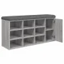 Sonoma gray engineered wood shoe bench 102x32x50 cm by , Benches for halls and storage - Ref: Foro24-835094, Price: 110,03 €,...