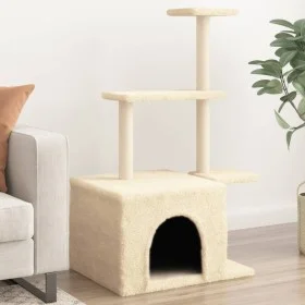 Cat scratcher with cream-colored sisal posts 110 cm by , Cat furniture - Ref: Foro24-172103, Price: 34,00 €, Discount: %