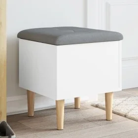 Engineered wood storage bench in white, 42x42x46 cm by , Benches for halls and storage - Ref: Foro24-835061, Price: 56,02 €, ...