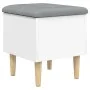 Engineered wood storage bench in white, 42x42x46 cm by , Benches for halls and storage - Ref: Foro24-835061, Price: 56,02 €, ...