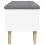 White engineered wood storage bench 102x42x46 cm by , Benches for halls and storage - Ref: Foro24-835082, Price: 89,02 €, Dis...
