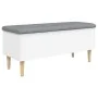 White engineered wood storage bench 102x42x46 cm by , Benches for halls and storage - Ref: Foro24-835082, Price: 89,02 €, Dis...